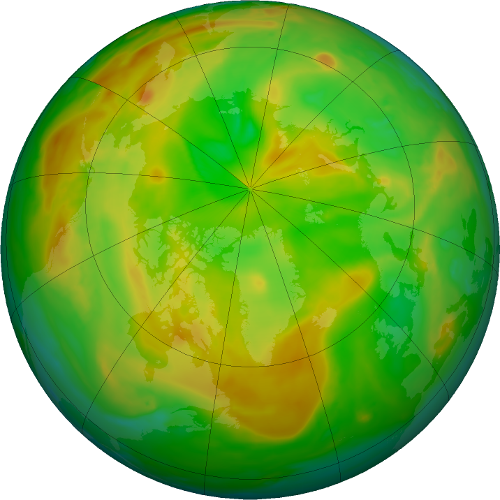 Arctic ozone map for 23 June 2024